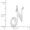 14K White Gold Large Fancy Script Initial N Charm Jewerly 22mm x 17mm